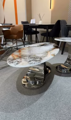 Комплект журнальных столов Elt- T-01 (1+1) золото, серебро + керамика  