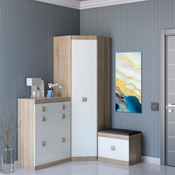 Прихожая(модульная) EVR- Соната-7 дуб Сонома + белый