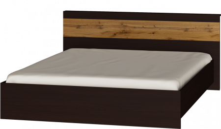 Кровать двуспальная EVR- Соната венге + крафт золотой
