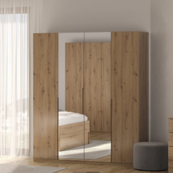 Шкаф MRK- TEDDY 179,2*210,6 м Дуб Артизан / Зеркало 4 двери 