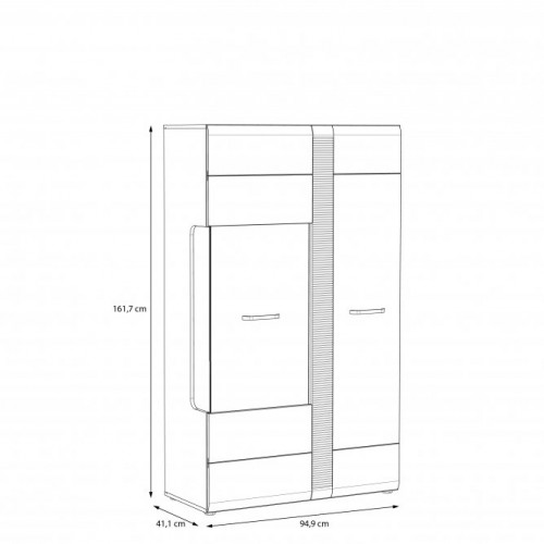 Витрина 2D правая Forte LOCARNO LCRV521R