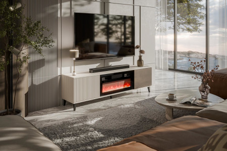 Тумба РТВ HALMAR RANDOM 2 RTV-180K с камином кашемир-орех