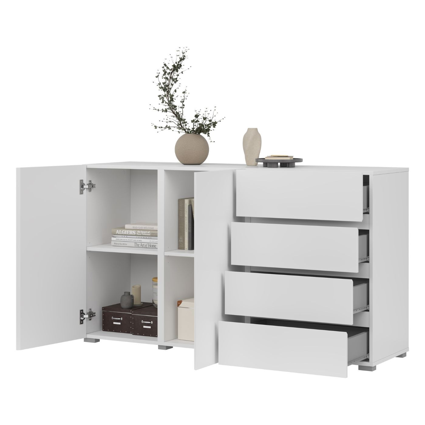 Комод на 2 двери и 4 ящика Helvetia ASYMETRIC 24N0OA42 (белый)