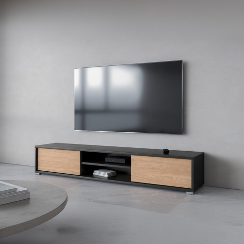 Тумба под телевизор навесная Helvetia FRIDA 24JDMT40 (антрацит/дуб промасленный)