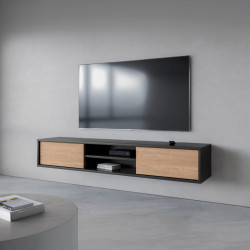 Тумба под телевизор навесная Helvetia FRIDA 24JDMT40 (антрацит/дуб промасленный)