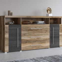 Комод на 2 двери и 3 ящика в гостиную Helvetia ROGER 226ZZH25 (сатиновый нуссбаум)