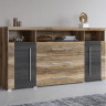 Комод на 2 двери и 3 ящика в гостиную Helvetia ROGER 226ZZH25 (сатиновый нуссбаум)