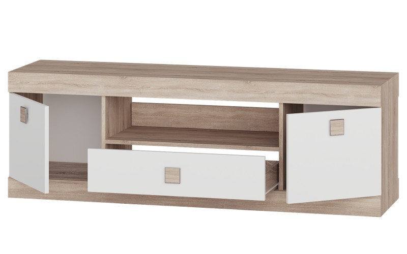 Тумба под телевизор EVR- Соната ТВ-1500 дуб Сонома + фасад белый