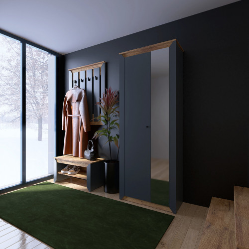 Прихожая(модульная) EVR- Нордик-4 дуб крафт золотой + графит