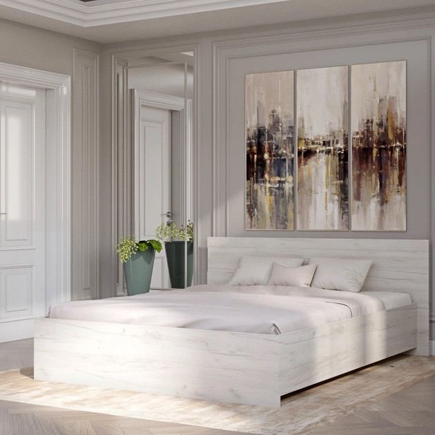 Кровать двуспальная EVR- Соната венге + крафт белый