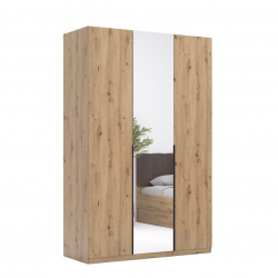 Шкаф MRK- TEDDY 134,4*210,6 м Дуб Артизан / Зеркало 3 двери  