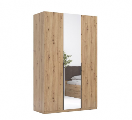 Шкаф MRK- TEDDY 134,4*210,6 м Дуб Артизан / Зеркало 3 двери  