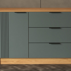 Комод на 3 шухляды и 1 дверь ViA- APC АК-10 (дуб тахо/темно-серый)