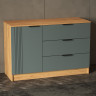 Комод на 3 шухляды и 1 дверь ViA- APC АК-10 (дуб тахо/темно-серый)
