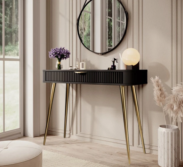 Туалетный столик Perfect Home- Ланте/Lante черный /золото  