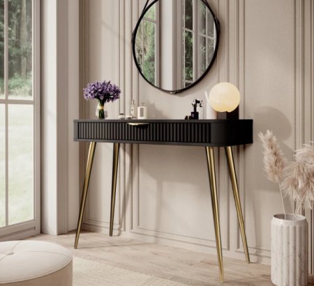Туалетный столик Perfect Home- Ланте/Lante черный /золото  