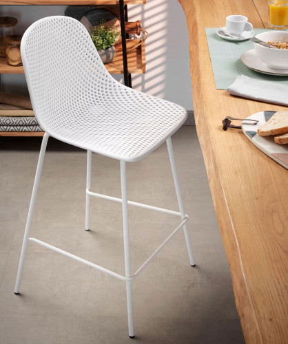 Стул полубарный Kave Home QUINBY CC1221S05H (белый)