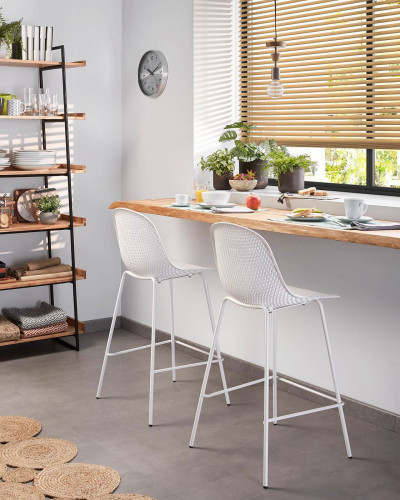 Стул полубарный Kave Home QUINBY CC1221S05H (белый)