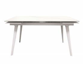 Стол керамический CON- HUGO (Хьюго) 140/200 см CARRARA WHITE, белый