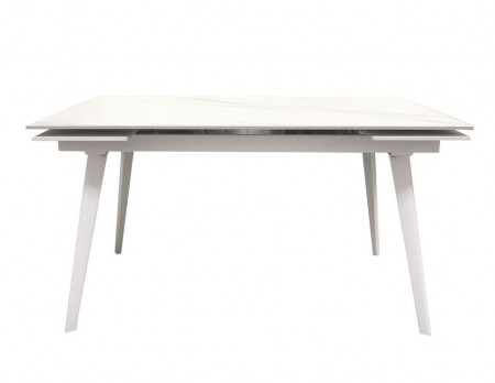 Стол керамический CON- HUGO (Хьюго) 140/200 см CARRARA WHITE, белый