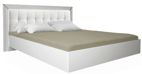 Кровать MRK- Белла Мягкая спинка Глянец белый 1,6х2,0 без каркаса