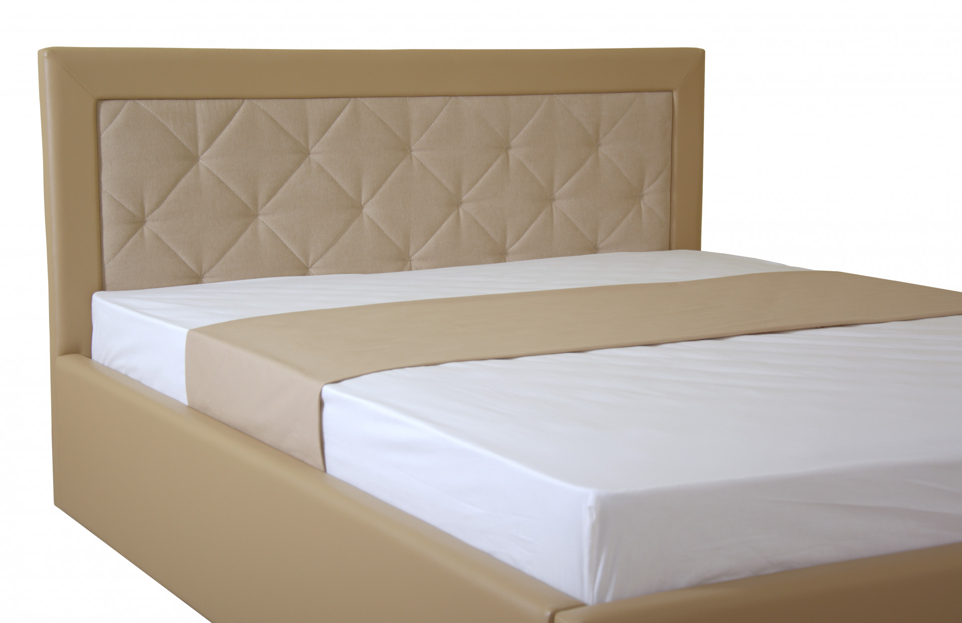 Двуспальная мягкая кровать с подъемным механизмом TPRO- EAGLE IRMA lift 1600x2000 beige E2417