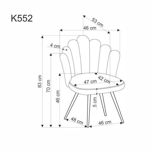 Стул обеденный Halmar K-552 (бежевый/пепельный)