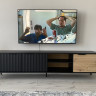 Тумба под телевизор Perfect Home Рейв/Rave 3-дверная 3D/203 Черный/дуб артизан