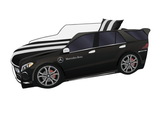 Кровать детская VRN- Premium P006 Мерседес (Черный, Белый)