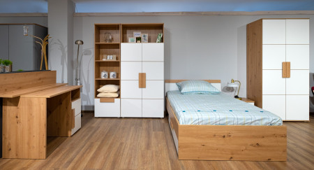 Стеллаж Forte ARKINA LBLR81 дуб артизан-белый