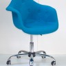 Синий W-5 Кресло офисное OND- Leon Soft Office Шерсть (Бирюза W-18, Синий W-5)
