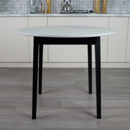 Стол круглый кухонный (дерево, МДФ, HPL) Ont- Розарио 90 Жемчужина