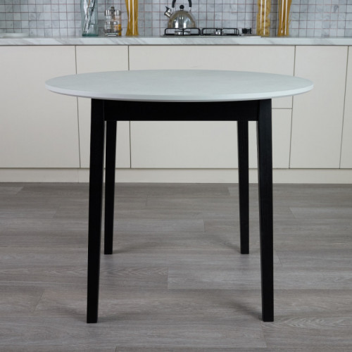 Стол круглый кухонный (дерево, МДФ, HPL) Ont- Розарио 90 Жемчужина