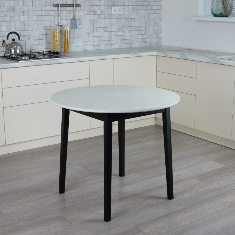 Стол круглый кухонный (дерево, МДФ, HPL) Ont- Розарио 90 Жемчужина