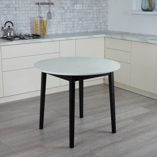 Стол круглый кухонный (дерево, МДФ, HPL) Ont- Розарио 90 Жемчужина