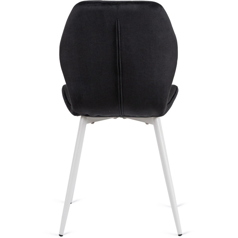 Стул обеденный MEBEL ELITE Lucky (черный велюр, белые ножки)