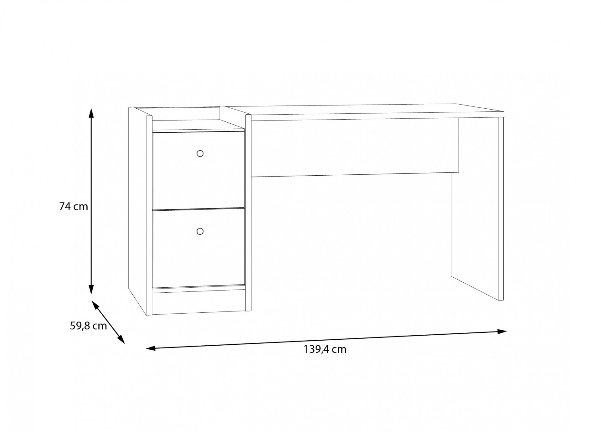 Стол письменный Forte COXIM CXMB121L (дуб Маувелла/черный)