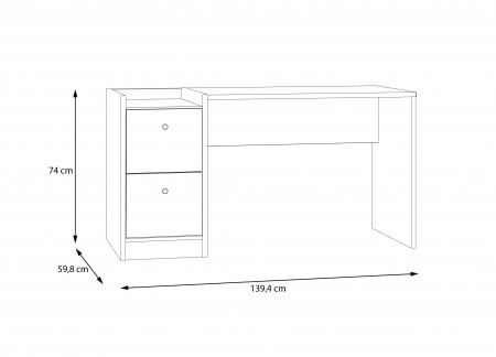 Стол письменный Forte COXIM CXMB121L (дуб Маувелла/черный)