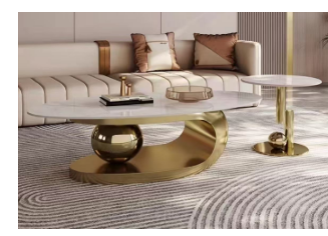 Комплект журнальных столов Elt- T-03 золото + керамика  