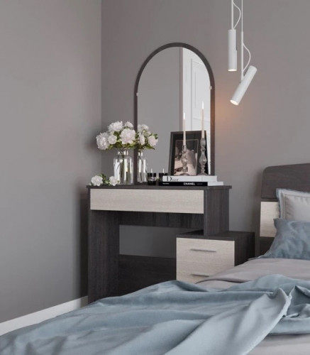 Стол будуарный с зеркалом EVR- Трюмо-1 венге + дуб молочный