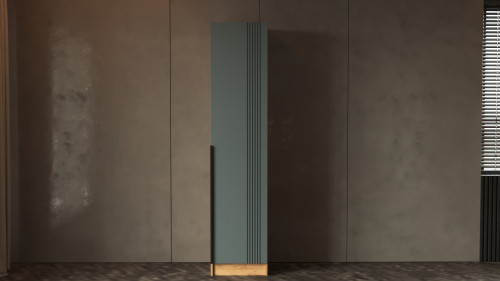 Шкаф-пенал на 1 дверь ViA- APC А-1 (дуб тахо/темно-серый)