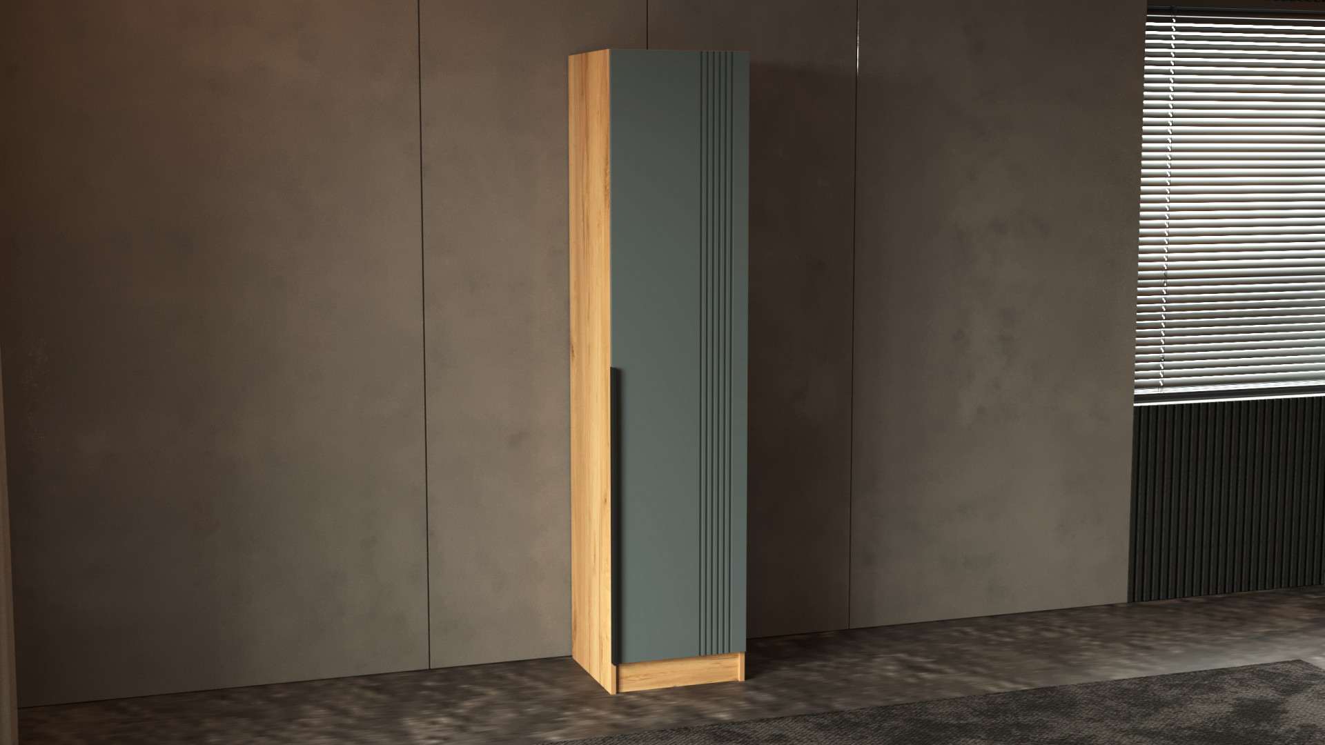 Шкаф-пенал на 1 дверь ViA- APC А-1 (дуб тахо/темно-серый)