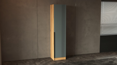 Шкаф-пенал на 1 дверь ViA- APC А-1 (дуб тахо/темно-серый)