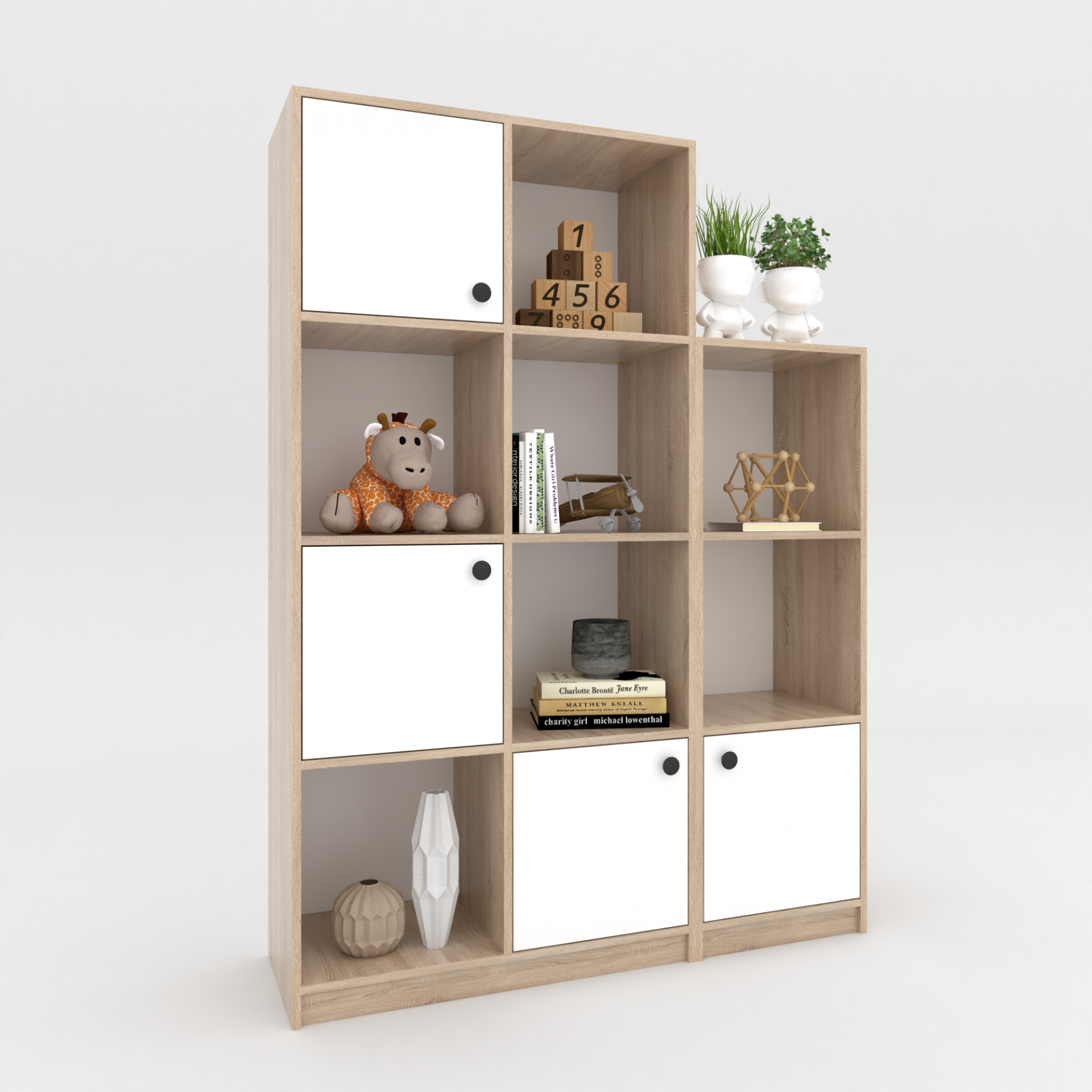 Стеллаж модульный Chess KOD- ШК-м-детский (белый фасад)