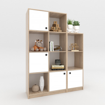 Стеллаж модульный Chess KOD- ШК-м-детский (белый фасад)