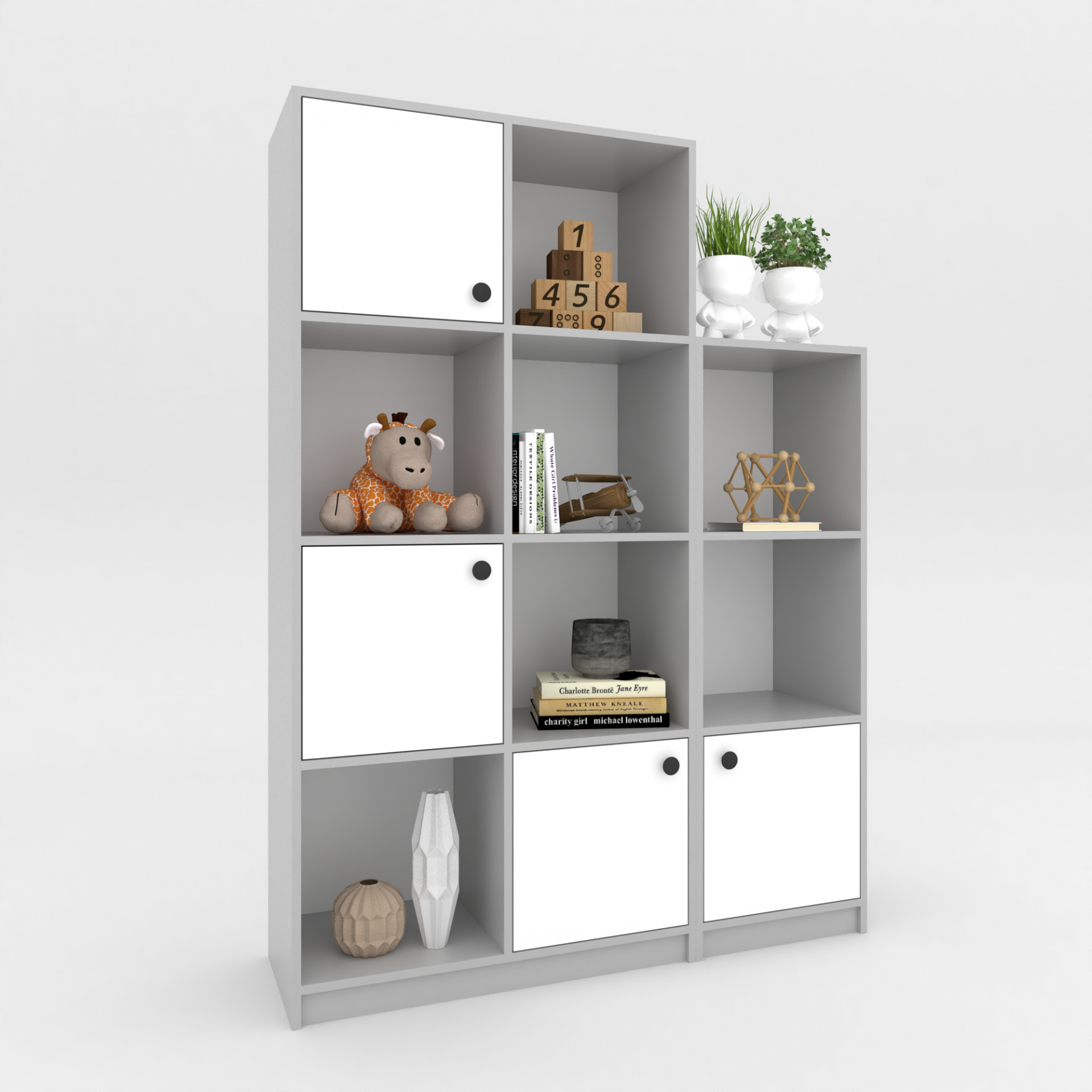 Стеллаж модульный Chess KOD- ШК-м-детский (белый фасад)