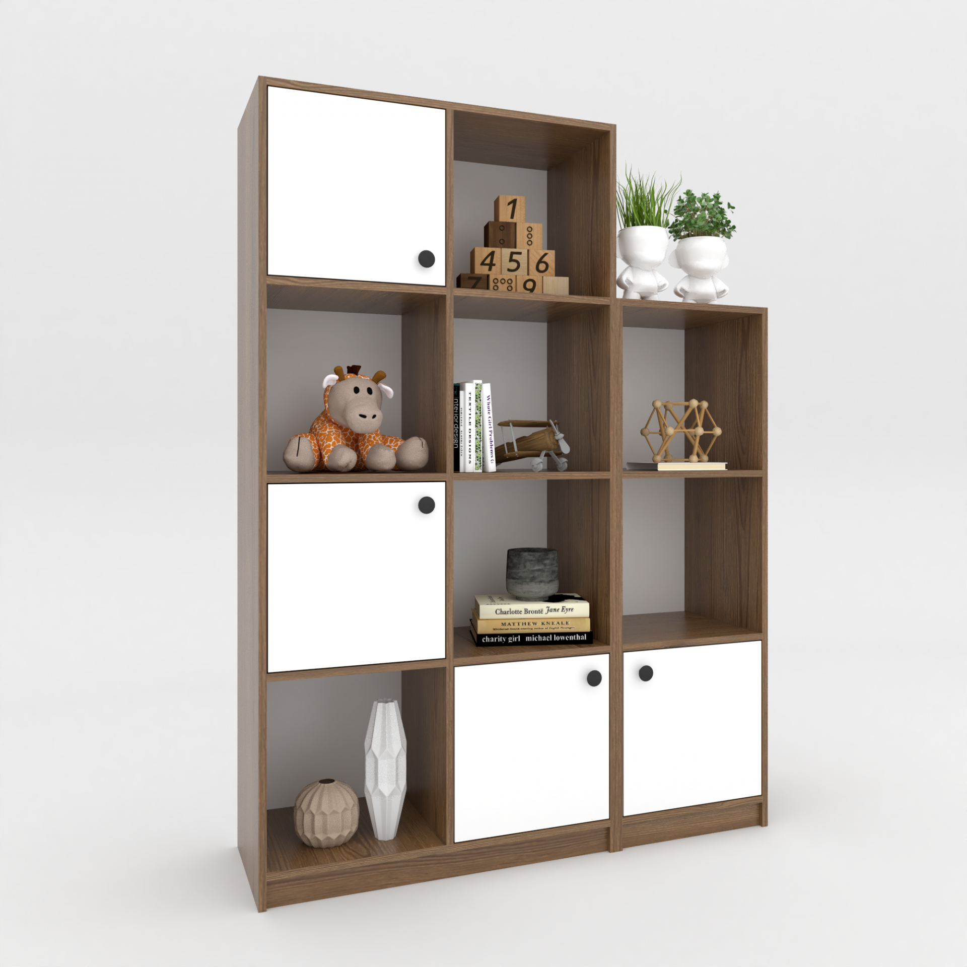 Стеллаж модульный Chess KOD- ШК-м-детский (белый фасад)