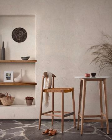 Стул барный Kave Home GLYNIS CC1025J12 (бежевый)