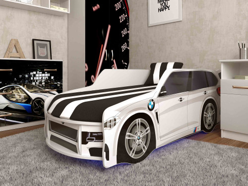 Кровать автомобиль VRN- Premium BMW P002 белый