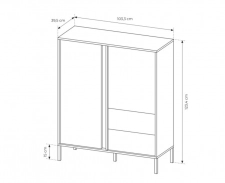 Комод высокий Perfect Home Даст/Dast 2-дверный с 2 ​​ящиками 2D2S/104 Беж
